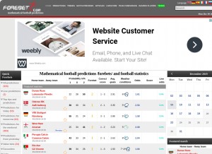 How forebet.com looks like on a tablet such as an iPad.