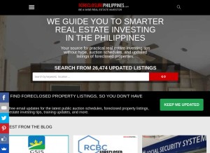 How foreclosurephilippines.com looks like on a tablet such as an iPad.