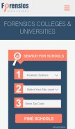 How forensicscolleges.com looks like on a mobile device such as an iPhone.