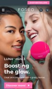 How foreo.com looks like on a mobile device such as an iPhone.