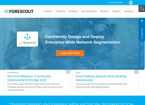 How forescout.com looks like on a tablet such as an iPad.