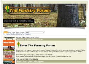 How forestryforum.com looks like on a tablet such as an iPad.
