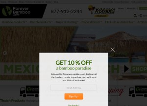 How foreverbamboo.com looks like on a tablet such as an iPad.