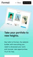How format.com looks like on a mobile device such as an iPhone.