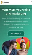 How formget.com looks like on a mobile device such as an iPhone.