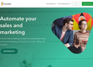 How formget.com looks like on a tablet such as an iPad.