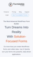 How formidableforms.com looks like on a mobile device such as an iPhone.