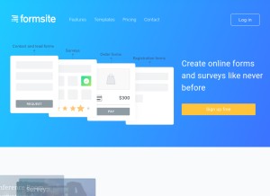 How formsite.com looks like on a tablet such as an iPad.