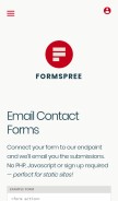 How formspree.io looks like on a mobile device such as an iPhone.
