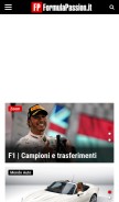 How formulapassion.it looks like on a mobile device such as an iPhone.