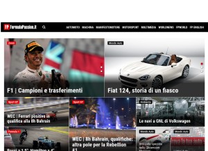 How formulapassion.it looks like on a tablet such as an iPad.