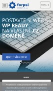 How forpsi.cz looks like on a mobile device such as an iPhone.
