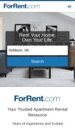 How forrent.com looks like on a mobile device such as an iPhone.