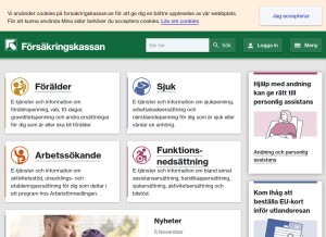 How forsakringskassan.se looks like on a tablet such as an iPad.