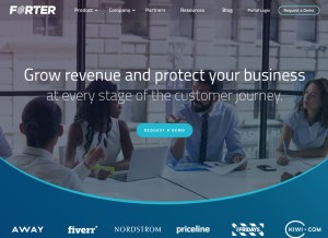 How forter.com looks like on a tablet such as an iPad.