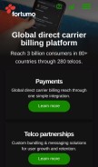 How fortumo.com looks like on a mobile device such as an iPhone.