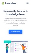 How forumbee.com looks like on a mobile device such as an iPhone.