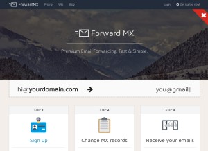 How forwardmx.io looks like on a tablet such as an iPad.