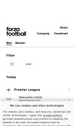 How forzafootball.com looks like on a mobile device such as an iPhone.