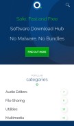 How fosshub.com looks like on a mobile device such as an iPhone.
