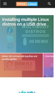 How fosslinux.com looks like on a mobile device such as an iPhone.
