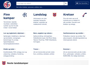 How fotball.no looks like on a tablet such as an iPad.