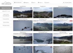 How foto-webcam.eu looks like on a tablet such as an iPad.