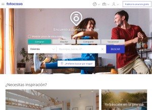 How fotocasa.es looks like on a tablet such as an iPad.