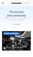 How fotocommunity.com looks like on a mobile device such as an iPhone.