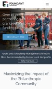 How foundant.com looks like on a mobile device such as an iPhone.