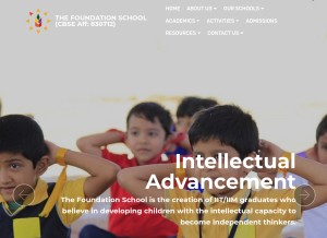 How foundationschoolindia.com looks like on a tablet such as an iPad.