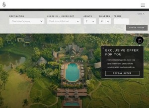 How fourseasons.com looks like on a tablet such as an iPad.