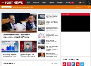 How fox11online.com looks like on a tablet such as an iPad.