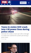 How fox4news.com looks like on a mobile device such as an iPhone.