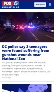 How fox5dc.com looks like on a mobile device such as an iPhone.