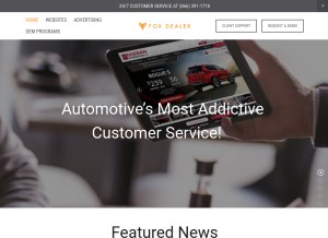 How foxdealer.com looks like on a tablet such as an iPad.