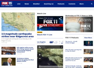 How foxla.com looks like on a tablet such as an iPad.