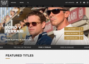 How foxmovies.com looks like on a tablet such as an iPad.