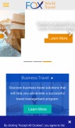 How foxworldtravel.com looks like on a mobile device such as an iPhone.