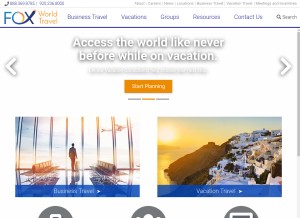 How foxworldtravel.com looks like on a tablet such as an iPad.