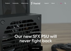 How fractal-design.com looks like on a tablet such as an iPad.