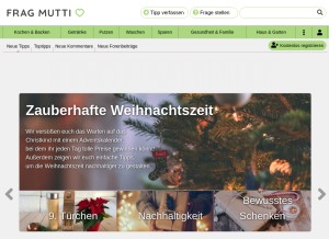 How frag-mutti.de looks like on a tablet such as an iPad.