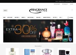 How fragranceshop.com looks like on a tablet such as an iPad.