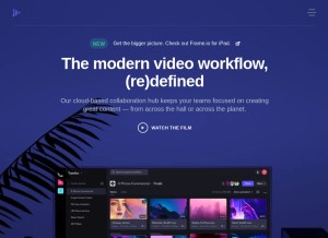How frame.io looks like on a tablet such as an iPad.