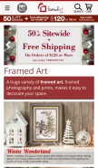How framedart.com looks like on a mobile device such as an iPhone.
