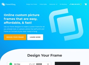 How frameiteasy.com looks like on a tablet such as an iPad.