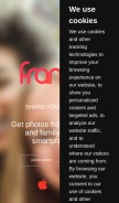 How frameo.net looks like on a mobile device such as an iPhone.