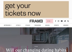 How frameweb.com looks like on a tablet such as an iPad.