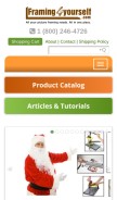 How framing4yourself.com looks like on a mobile device such as an iPhone.
