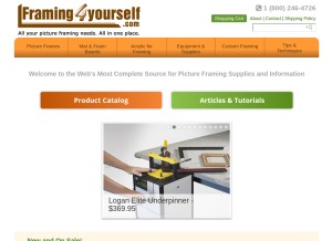 How framing4yourself.com looks like on a tablet such as an iPad.